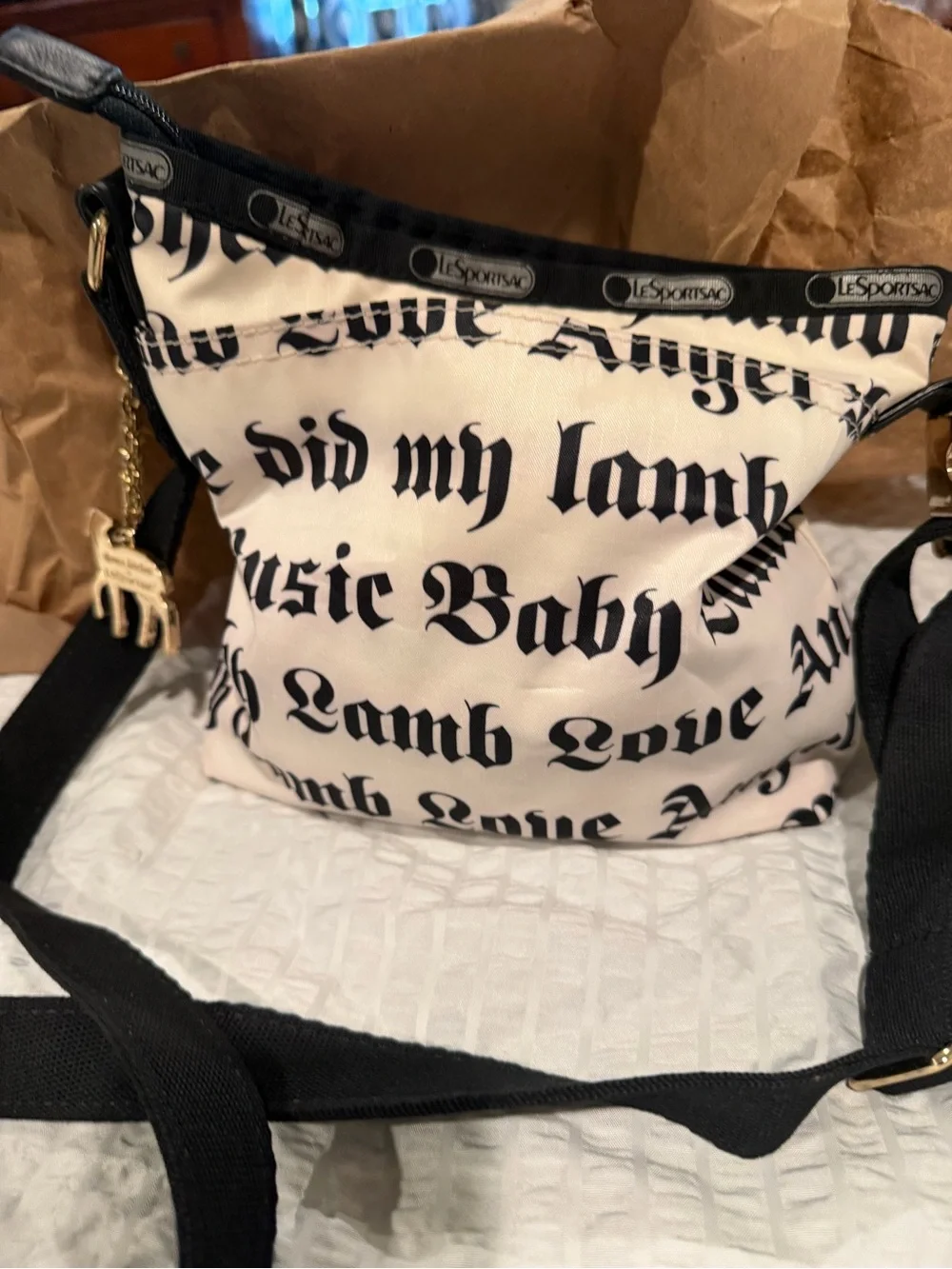 LeSportsac Black-and-Red Gwen Stefani Labeled Bag
